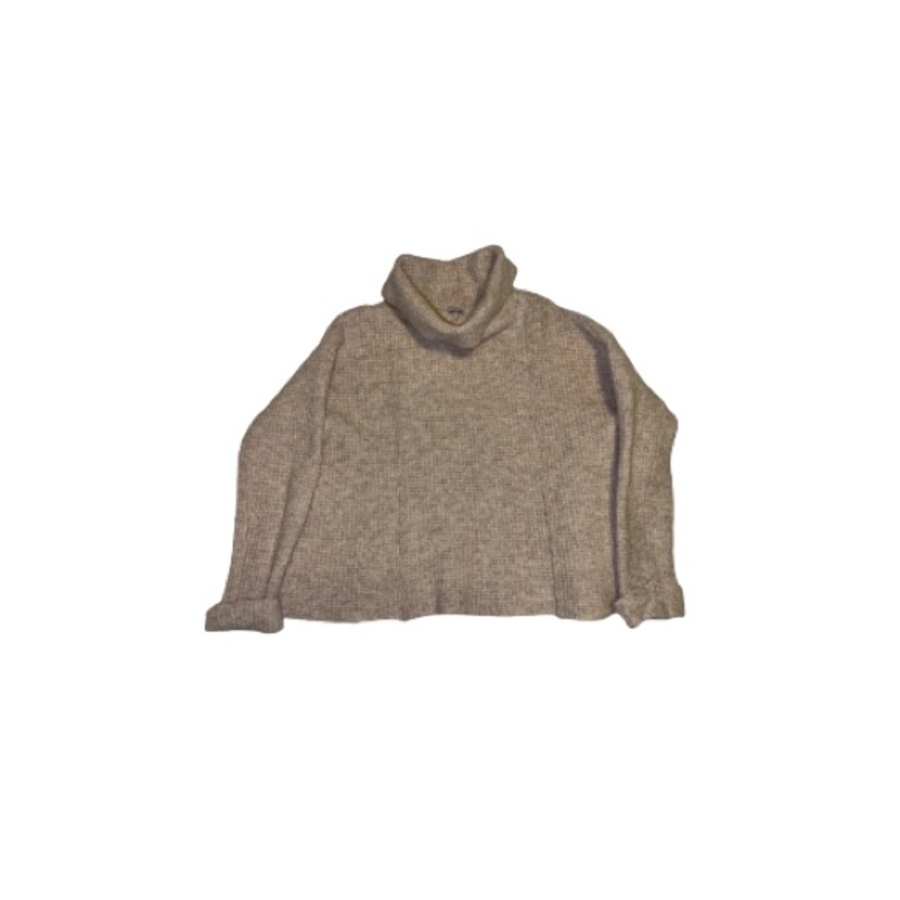 Free People Waffle Knit Cropped Cream Wool Sweater - Women’s Size Medium